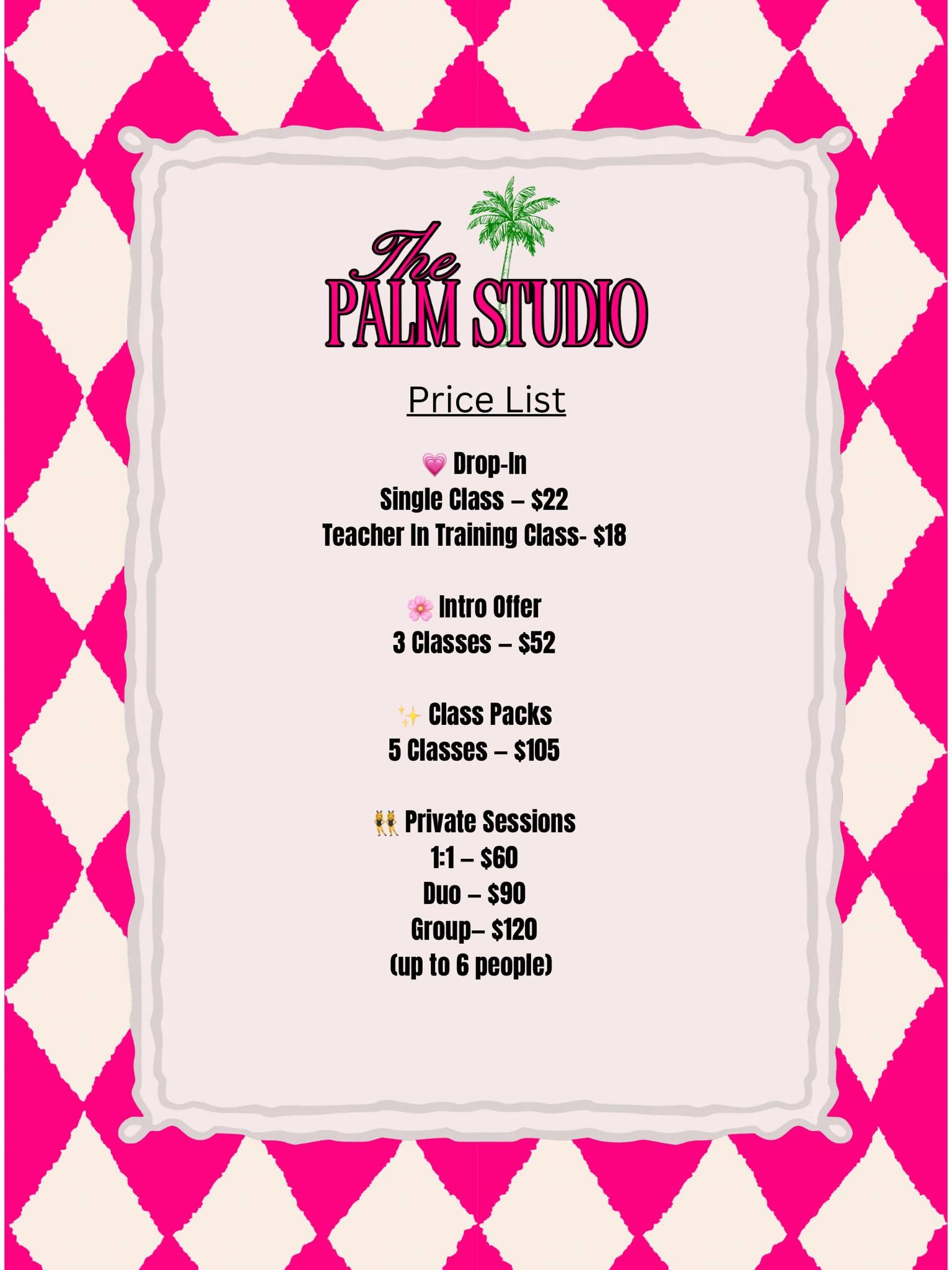 Palm Studio Prices